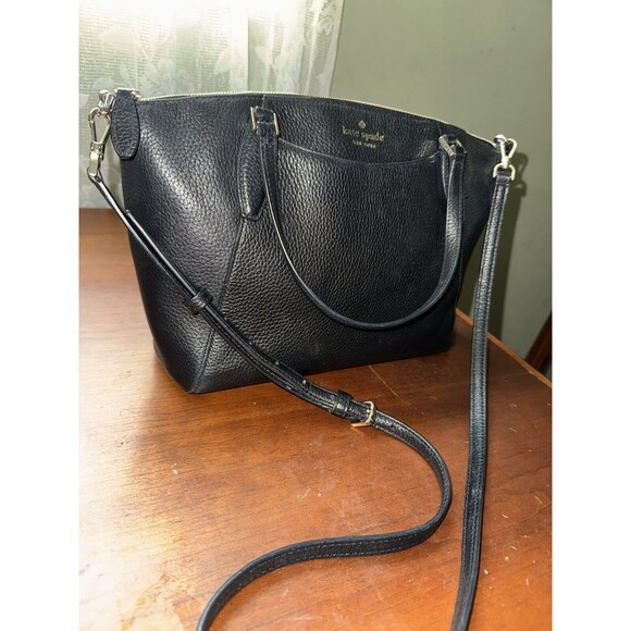 Kate Spade Monica Pebbled Leather Crossbody Bag Purse Black WKR00258 - MSRP $279 - Picture 2 of 10